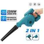 Souffleur � feuilles sans fil 2200 w ? d�bit d'air 3, 6 m / min ? compatible batteries makita 18 v ? ...