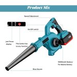 Souffleur de feuilles sans fil, 6 vitesse variable, d�bit d?air 360 m� / h, souffleur �lectrique pour ...