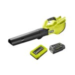 Souffleur turbo jet 36v ryobi soufflerie 193 km / h - batterie 4, 0ah - chargeur - ry36blb - 140