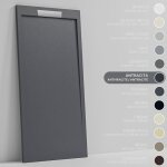 Soulbath - receveur de douche - r�sine - gel coat - texture lisse / pierre - anthracite - antid�rapant ...