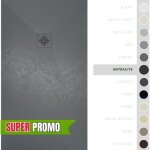 Soulbath receveur de douche - résine - gel coat - texture lisse / pierre - antidérapant - couleur anthracite ... Soulbath receveur de douche - résine - gel coat - texture lisse / pierre - antidérapant - couleur anthracite ...
