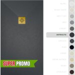 Soulbath receveur de douche - rsine - gel coat - texture lisse / pierre - antidrapant - couleur anthracite ...