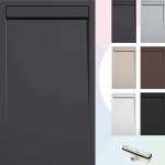 Soulbath - receveur de douche - r�sine - gel coat - texture lisse / pierre - antid�rapant - couleur anthracite ...