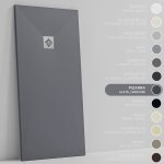 Soulbath receveur de douche - r�sine - gel coat - texture lisse / pierre - antid�rapant - couleur ardoise ...