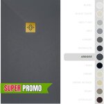 Soulbath receveur de douche - rsine - gel coat - texture lisse / pierre - antidrapant - couleur ardoise ...