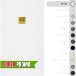 Soulbath receveur de douche - r�sine - gel coat - texture lisse / pierre - antid�rapant - couleur blanc ...