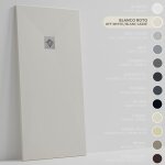 Soulbath receveur de douche - r�sine - gel coat - texture lisse / pierre - antid�rapant - couleur blanc ...