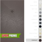 Soulbath receveur de douche - rsine - gel coat - texture lisse / pierre - antidrapant - couleur chocolat ...