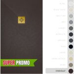 Soulbath receveur de douche - rsine - gel coat - texture lisse / pierre - antidrapant - couleur chocolat ...