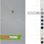 Soulbath receveur de douche - r�sine - gel coat - texture lisse / pierre - antid�rapant - couleur gris ...