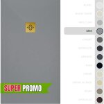 Soulbath receveur de douche - rsine - gel coat - texture lisse / pierre - antidrapant - couleur gris ...
