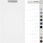 Soulbath - receveur de douche - r�sine - gel coat - texture lisse / pierre - blanc - antid�rapant - 140x80 ...