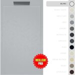 Soulbath - receveur de douche - résine - gel coat - texture lisse / pierre - blanc - antidérapant - 160x90 ... Soulbath - receveur de douche - résine - gel coat - texture lisse / pierre - blanc - antidérapant - 160x90 ...