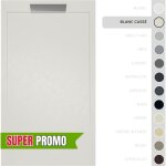 Soulbath - receveur de douche - rsine - gel coat - texture lisse / pierre - blanc cass - antidrapant ...