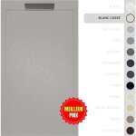 Soulbath - receveur de douche - r�sine - gel coat - texture lisse / pierre - blanc cass� - antid�rapant ...