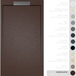 Soulbath - receveur de douche - r�sine - gel coat - texture lisse / pierre - chocolat - antid�rapant ...