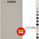 Soulbath - receveur de douche - rsine - gel coat - texture lisse / pierre - crme - antidrapant - 120x80 ...