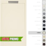 Soulbath - receveur de douche - r�sine - gel coat - texture lisse / pierre - cr�me - antid�rapant - 120x90 ...