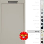 Soulbath - receveur de douche - rsine - gel coat - texture lisse / pierre - crme - antidrapant - 140x90 ...