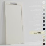 Soulbath - receveur de douche - r�sine - gel coat - texture lisse / pierre - cr�me - antid�rapant - 90x90 ...