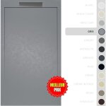 Soulbath - receveur de douche - rsine - gel coat - texture lisse / pierre - gris - antidrapant - 120x90 ...