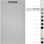 Soulbath - receveur de douche - r�sine - gel coat - texture lisse / pierre - gris clair - antid�rapant ...