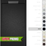 Soulbath - receveur de douche - résine - gel coat - texture lisse / pierre - noir - antidérapant - 140x90 ... Soulbath - receveur de douche - résine - gel coat - texture lisse / pierre - noir - antidérapant - 140x90 ...