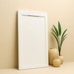 Soulhome receveur de douche en rsine et fibre ? solide et ultralger ? texture ardoise ? blanc ? 170x70 ...
