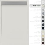 Soulhome receveur de douche - r�sine - gel coat - texture lisse / pierre - antid�rapant - couleur blanc ...
