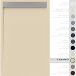 Soulhome receveur de douche - r�sine - gel coat - texture lisse / pierre - antid�rapant - couleur cr�me ...