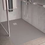 Sourcia - receveur aqualite ultraslim - bonde frontale - 140x90 gris