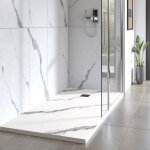 Sourcia - receveur aqualite ultraslim - bonde frontale - 140x90 marbr