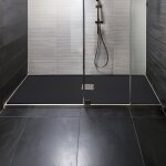 Sourcia - receveur de douche noir extra - plat aquaplus 180x80 pour salle de bain pmr