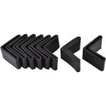Sourcing map 8pcs casquette pieds chaise angle fer forme l patin meuble table embout capouchon cornire ...