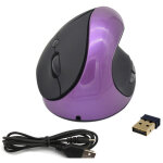 Souris sans fil, 2. 4g souris usb ergonomique verticale avec r�cepteur nano, rechargeable, r�glable dpi ...