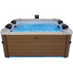 Oslo amber spa rigide 6 places carr� beige hydromassages 4 coussins