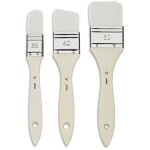 Spalters - pinceaux plats - 3 formes et tailles - gesso - vernis - fibres nylon blanc - p�b�o