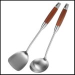 Spatule en acier inoxydable pour acier au , spatule de wok en acier inoxydable en m�tal, ensemble d'outils ...