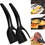 Spatule pince 2 - en - 1 pour ?ufs ? spatule et pince de cuisine antiadh�sive multifonction pour cr�pes, ...