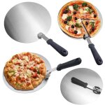 Spatule � pizza ronde en m�tal de 30 cm avec manche pliable, adapt�e au four, au gril ou � la cuisson ...