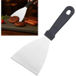 Spatule triangulaire professionnelle en acier inoxydable, spatule coud�e pour p�tisserie, cuisine, plancha, ...