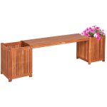 Banc en acacia avec jardinires intgres - 150 x 40 cm - banc de jardin en bois fsc avec bac  fleurs ...