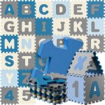 Spielwerk - tapis de jeu puzzle apprentissage lettres et chiffres enfants tapis de jeu mousse 86 pices ...