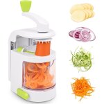 Spiraliseur de l�gumes, 4 en 1 spaghettis de l�gumes manuelle avec r�cipient de collecte, sans bpa, coupe ...