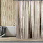 Rideau de douche polyester tessa 180x200cm noir et beige spirella