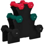 Sportnow - ensemble d'haltres hexagonaux courtes total 12 kg - support d'haltres incluses - pour la ...