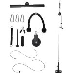 Sportnow - station de musculation - station de traction poulie haute  fixer au plafond - barre traction ...