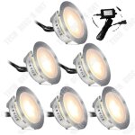 Spot led encastrable 6 pcs - 1. 5w - �tanche ip67 - blanc chaud 2800k
