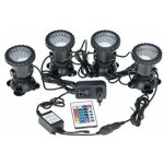 Spots sous marins �tanches multicolores rvb pour aquarium avec t�l�commande pour bassin de jardin, aquarium, ...