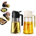 Spray huile cuisine 470ml ? vaporisateur huile air fryer 2 - en - 1 pour cuisson, salades, vinaigre et ...